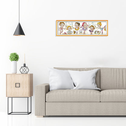 Ballet School- 14CT Stamped Cross Stitch 55*17CM