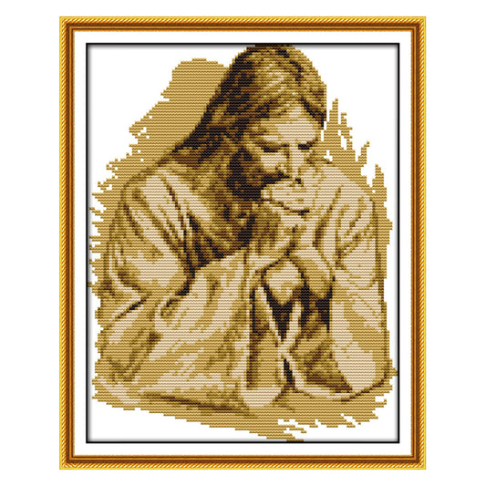 Jesus Pray - 14CT Stamped Cross Stitch 32*27CM