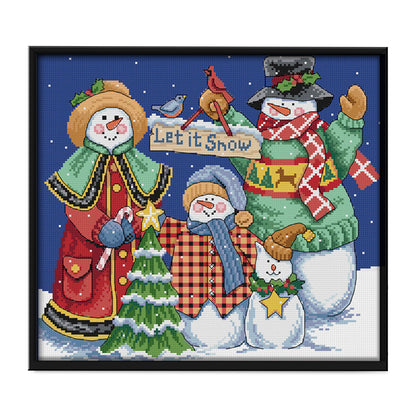 Christmas Snowman - 14CT Stamped Cross Stitch 38*34CM