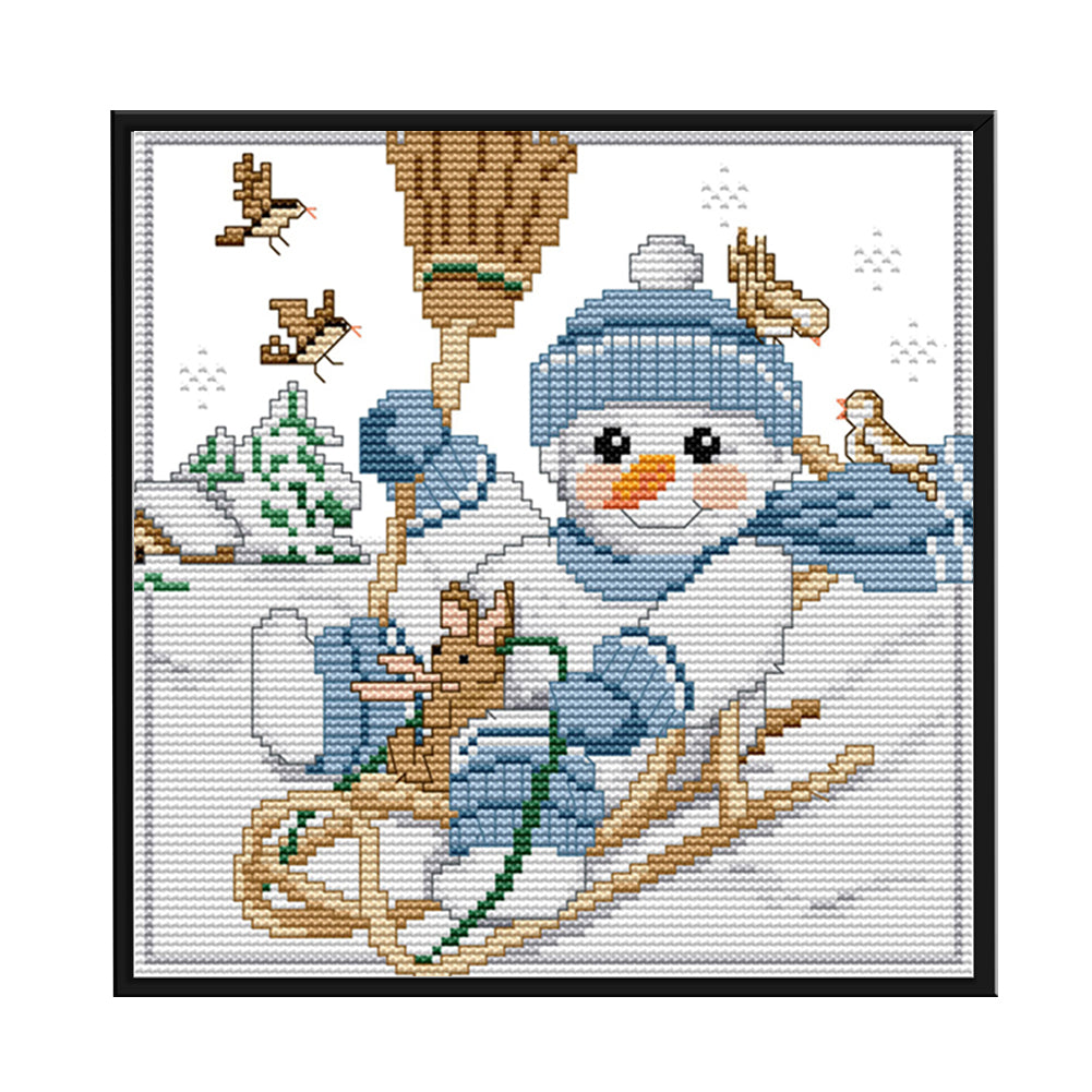 Christmas Snowman - 14CT Stamped Cross Stitch 26*23CM