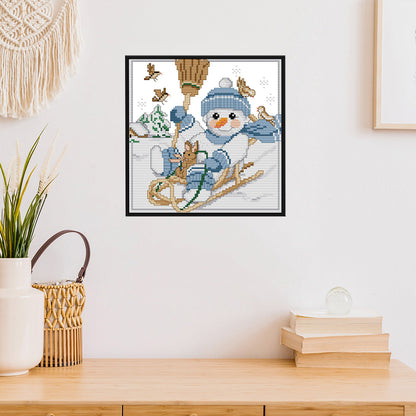 Christmas Snowman - 14CT Stamped Cross Stitch 26*23CM