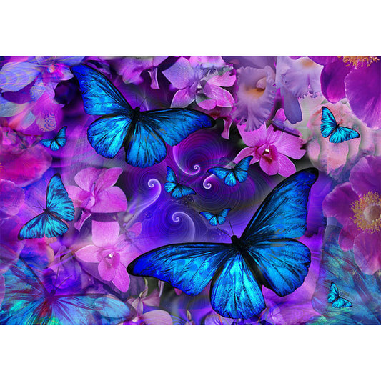 Butterfly Flower - Full Round Drill Diamond Painting 40*30CM