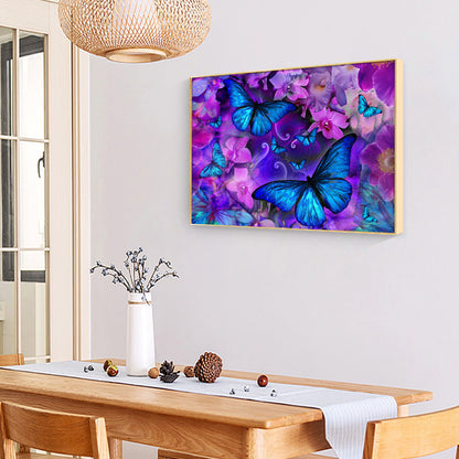 Butterfly Flower - Full Round Drill Diamond Painting 40*30CM