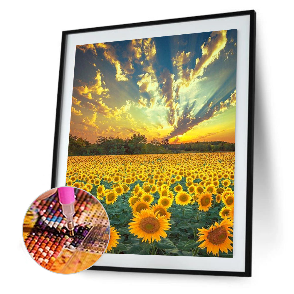 Sunflower - Full Round Drill Diamond Painting 30*40CM