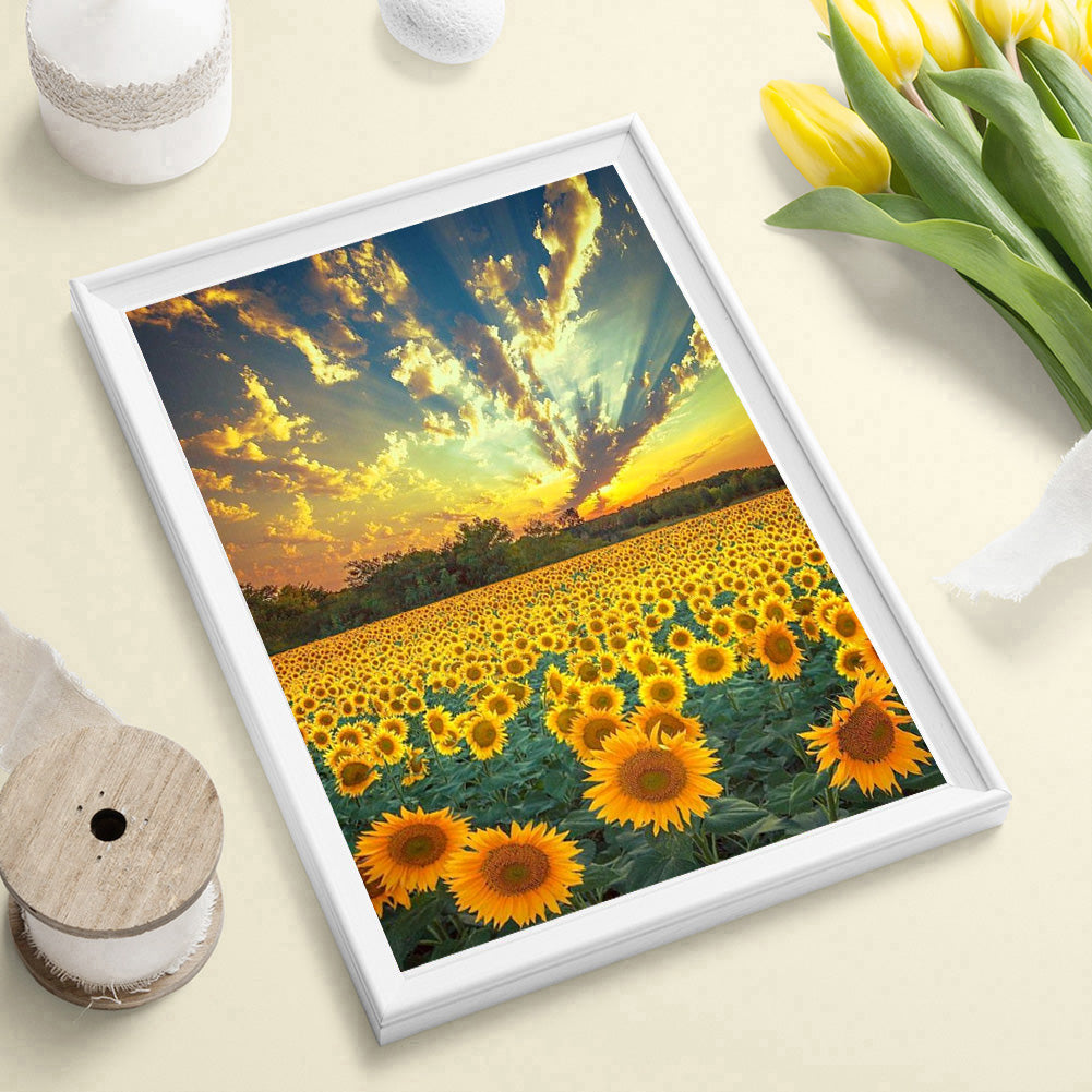 Sunflower - Full Round Drill Diamond Painting 30*40CM