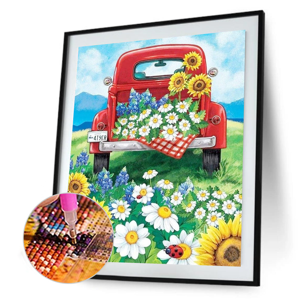 Car Flower - Full Round Drill Diamond Painting 30*40CM