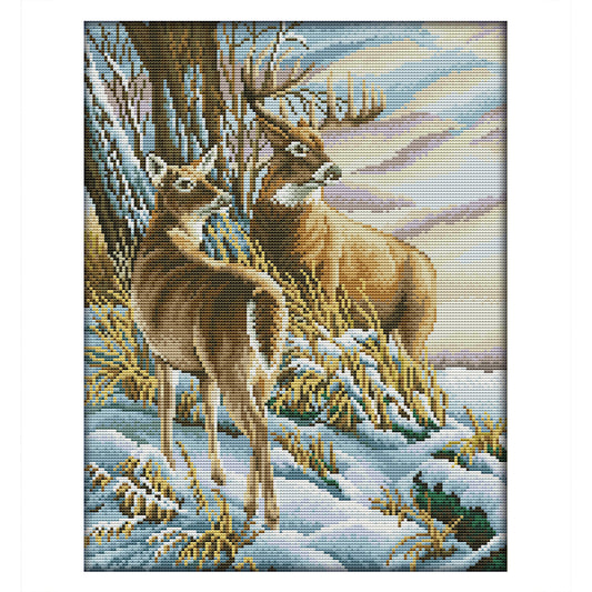 Deer- 14CT Stamped Cross Stitch 33*42CM