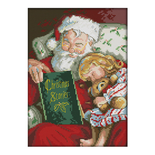 Santa Claus Elk - 14CT Stamped Cross Stitch 21*30CM