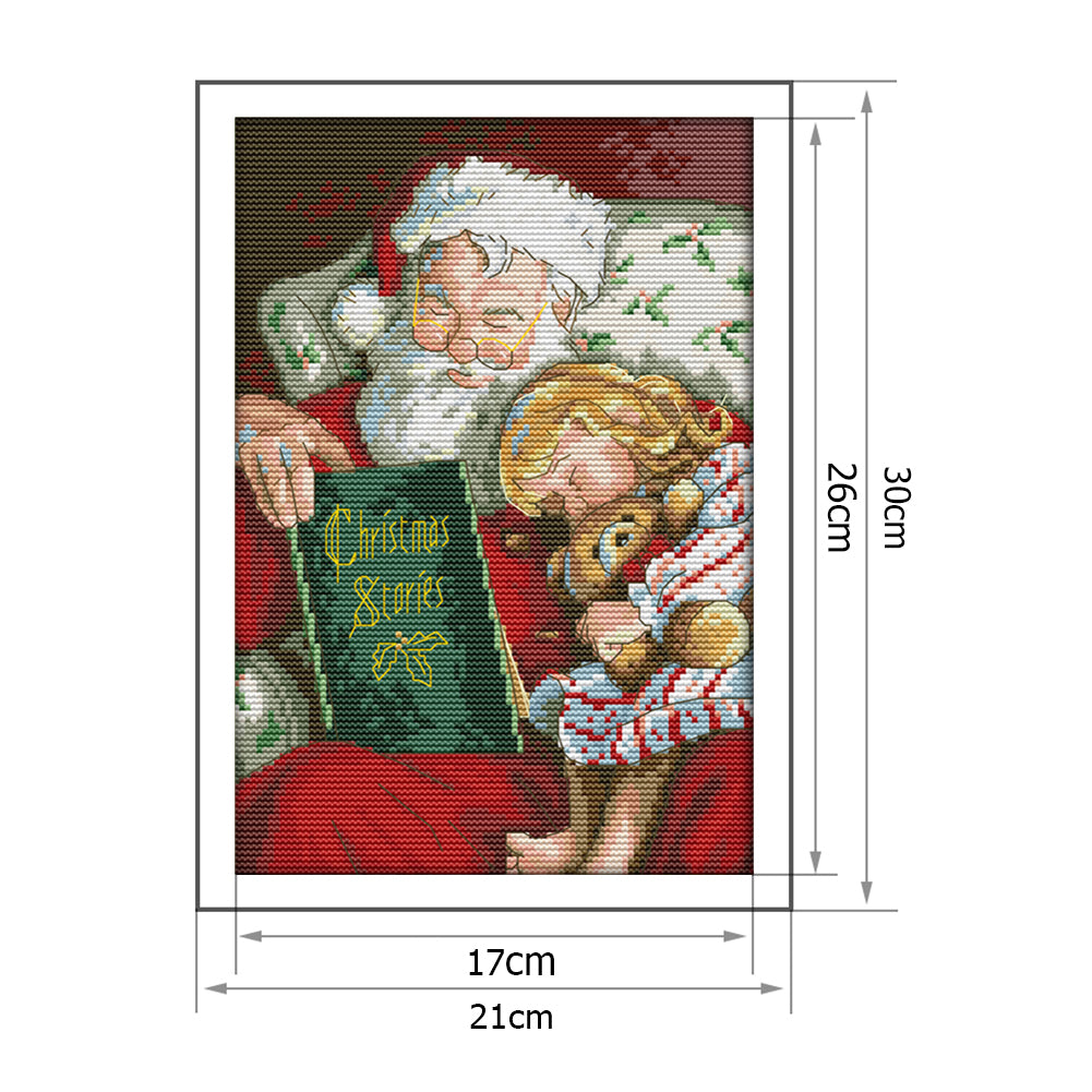 Santa Claus Elk - 14CT Stamped Cross Stitch 21*30CM