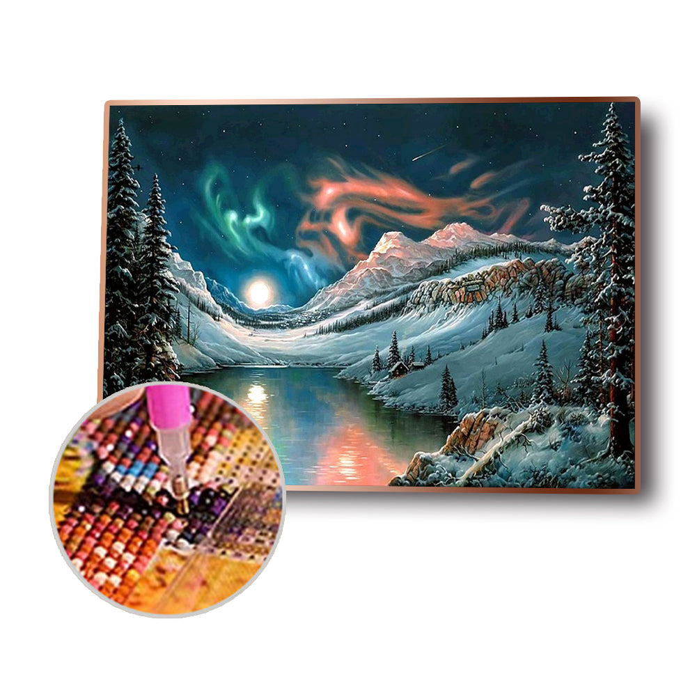 Snow Landscape - Full Round Drill Diamond Painting 40*30CM