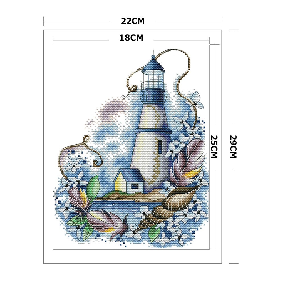 Lighthouse - 14CT Stamped Cross Stitch 22*29CM