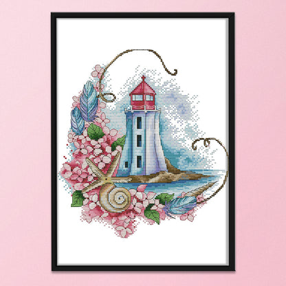 Sea Star Lighthouse - 14CT Stamped Cross Stitch 28*31CM