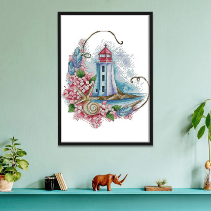 Sea Star Lighthouse - 14CT Stamped Cross Stitch 28*31CM