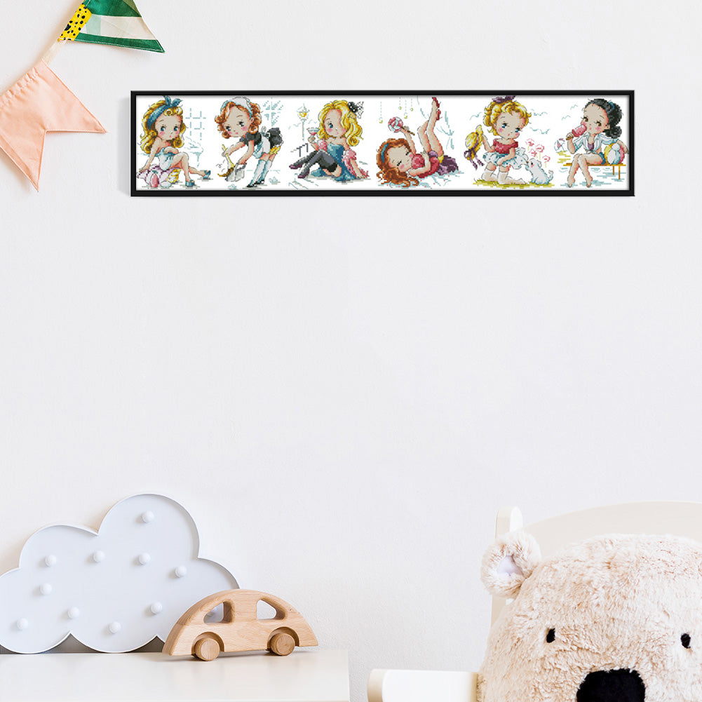 Variety Girl - 14CT Stamped Cross Stitch 70*16CM
