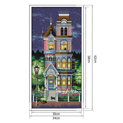 Night- 14CT Stamped Cross Stitch 34 *62CM