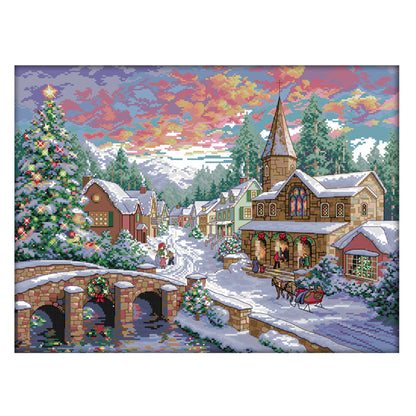 Snow Landscape - 14CT Stamped Cross Stitch 54*43CM