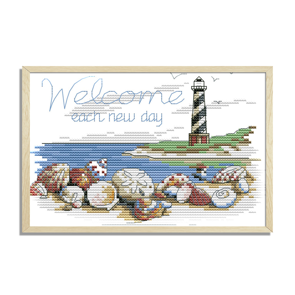 Lighthouse- 14CT Stamped Cross Stitch 22*16CM