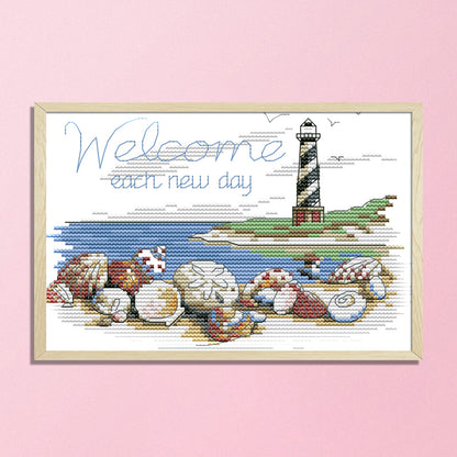 Lighthouse- 14CT Stamped Cross Stitch 22*16CM