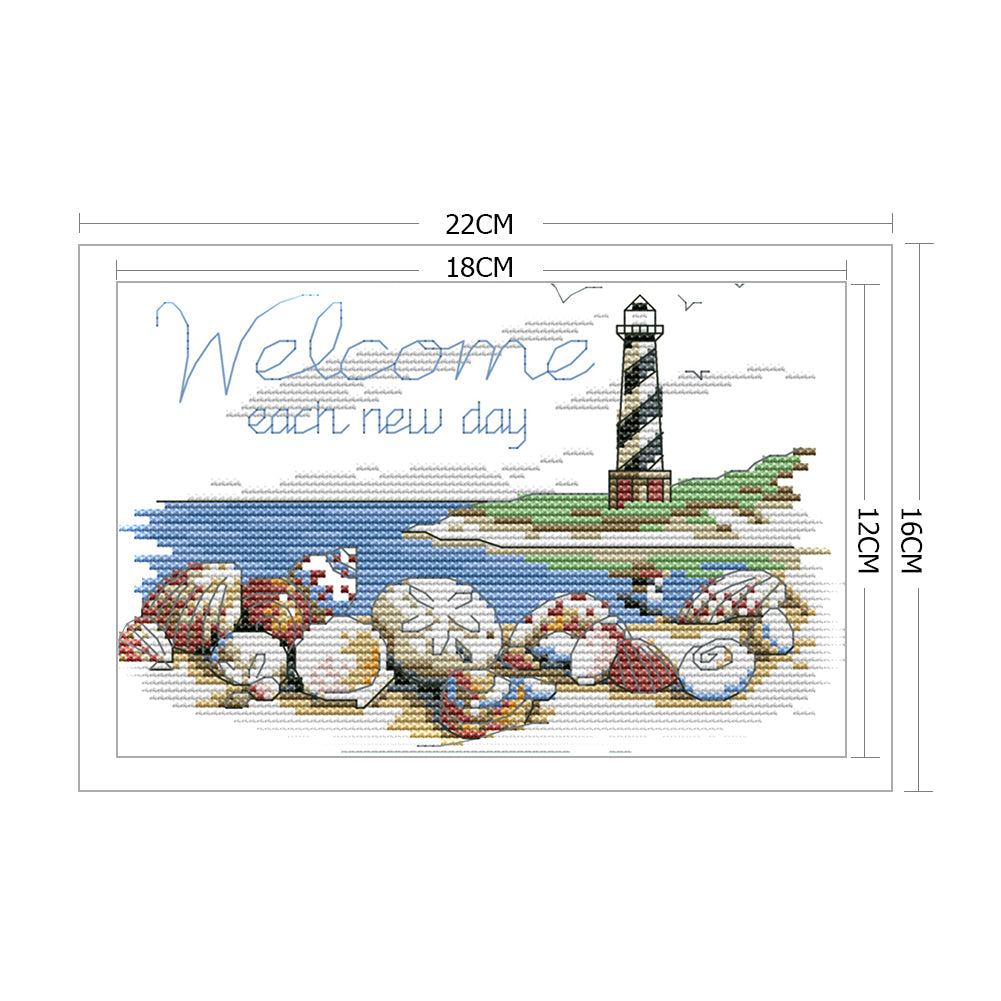 Lighthouse- 14CT Stamped Cross Stitch 22*16CM