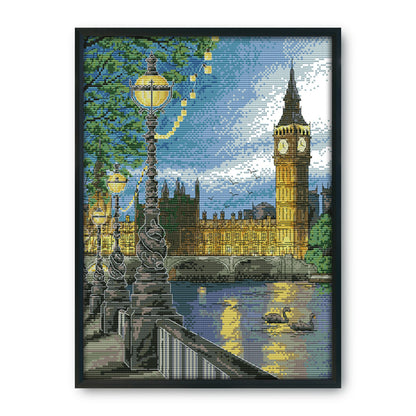 London Bell Tower - 14CT Stamped Cross Stitch 33*41CM