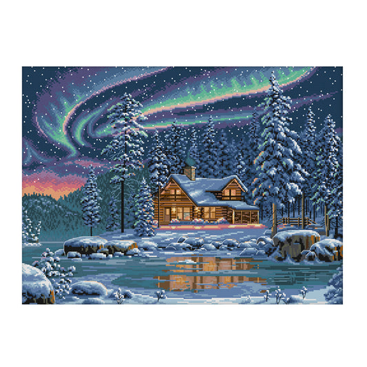 Lights - 14CT Stamped Cross Stitch 55*43CM