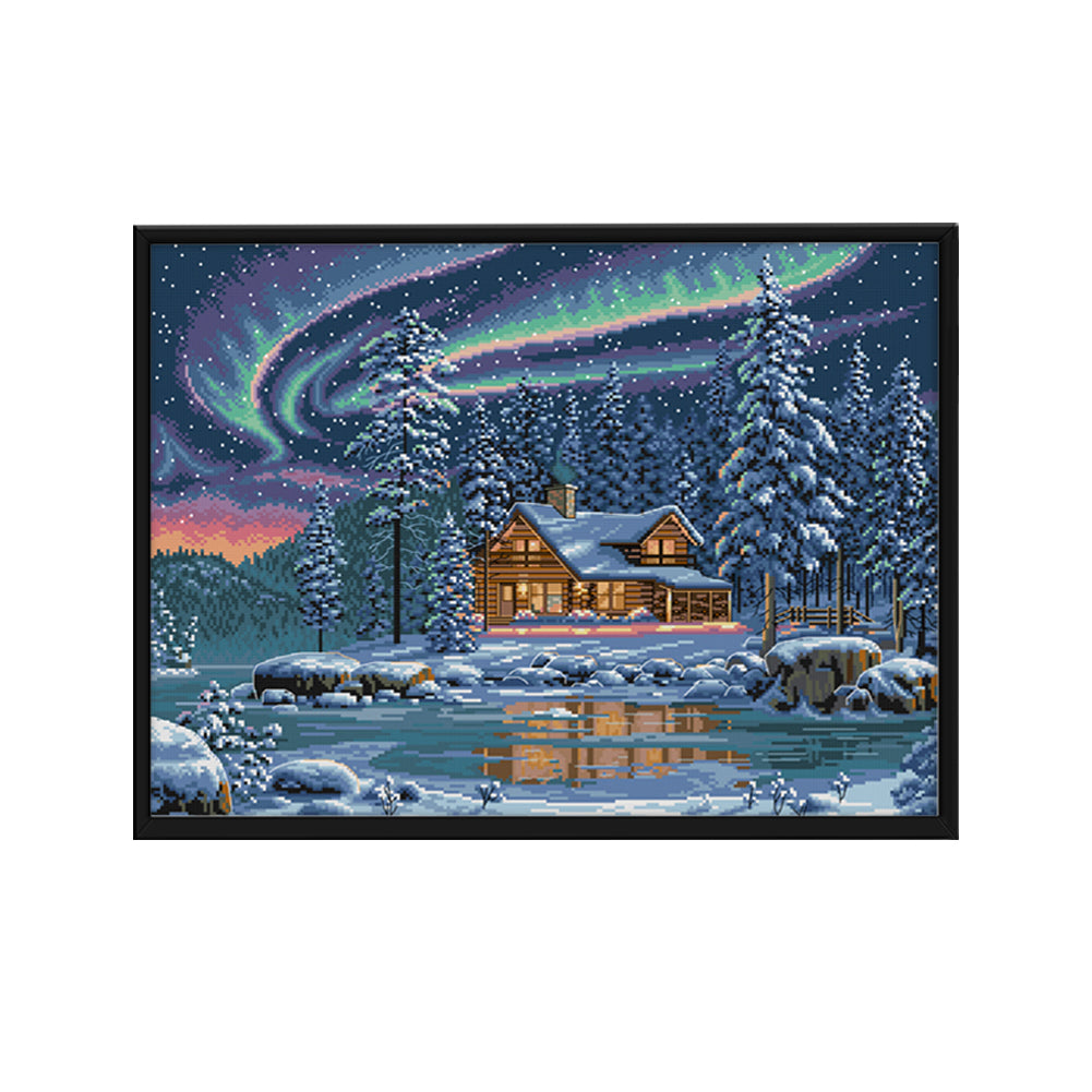 Lights - 14CT Stamped Cross Stitch 55*43CM