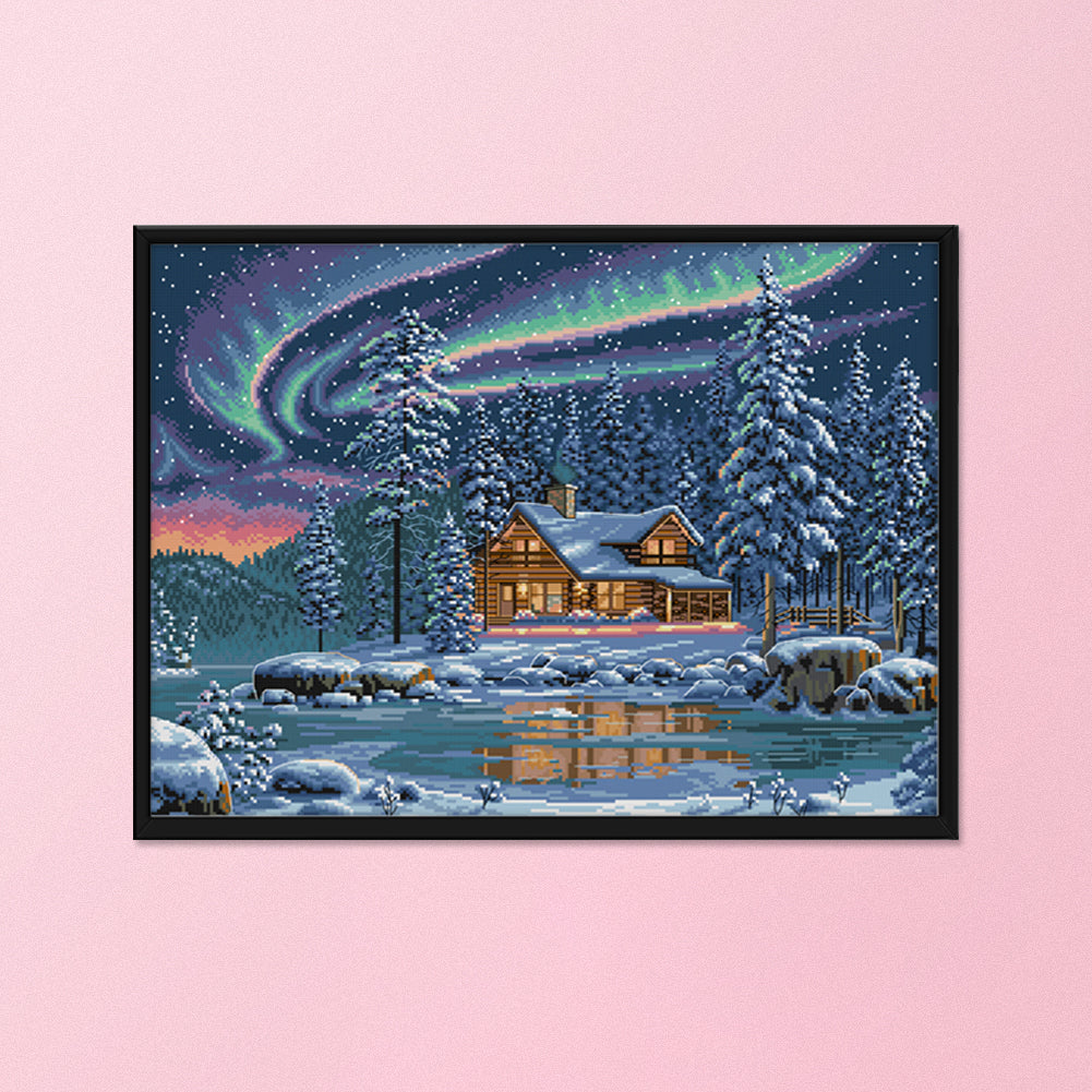 Lights - 14CT Stamped Cross Stitch 55*43CM