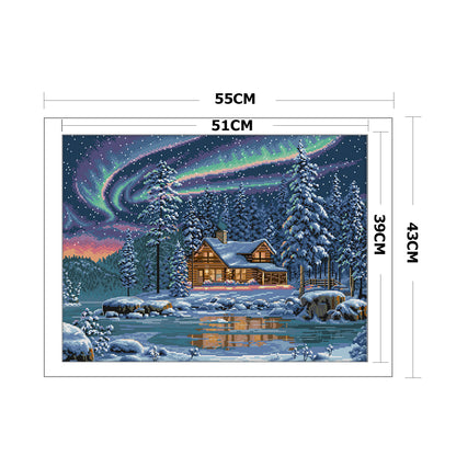 Lights - 14CT Stamped Cross Stitch 55*43CM