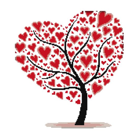 Heart Tree- 14CT Stamped Cross Stitch 35*33CM