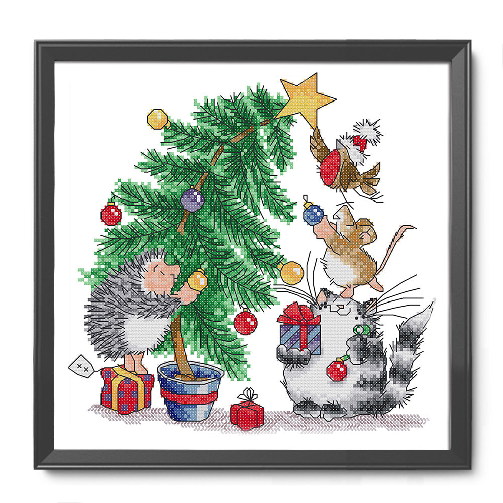 Christmas - 14CT Stamped Cross Stitch 28 *28CM