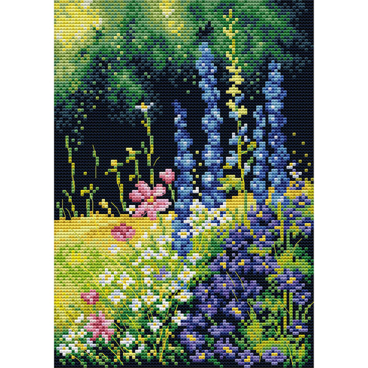 Mountain Flower - 14CT Stamped Cross Stitch 30*21CM
