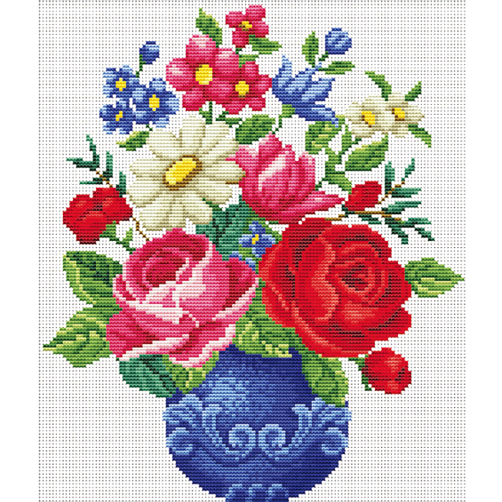 Flowers - 11CT Stamped Cross Stitch 38*43CM