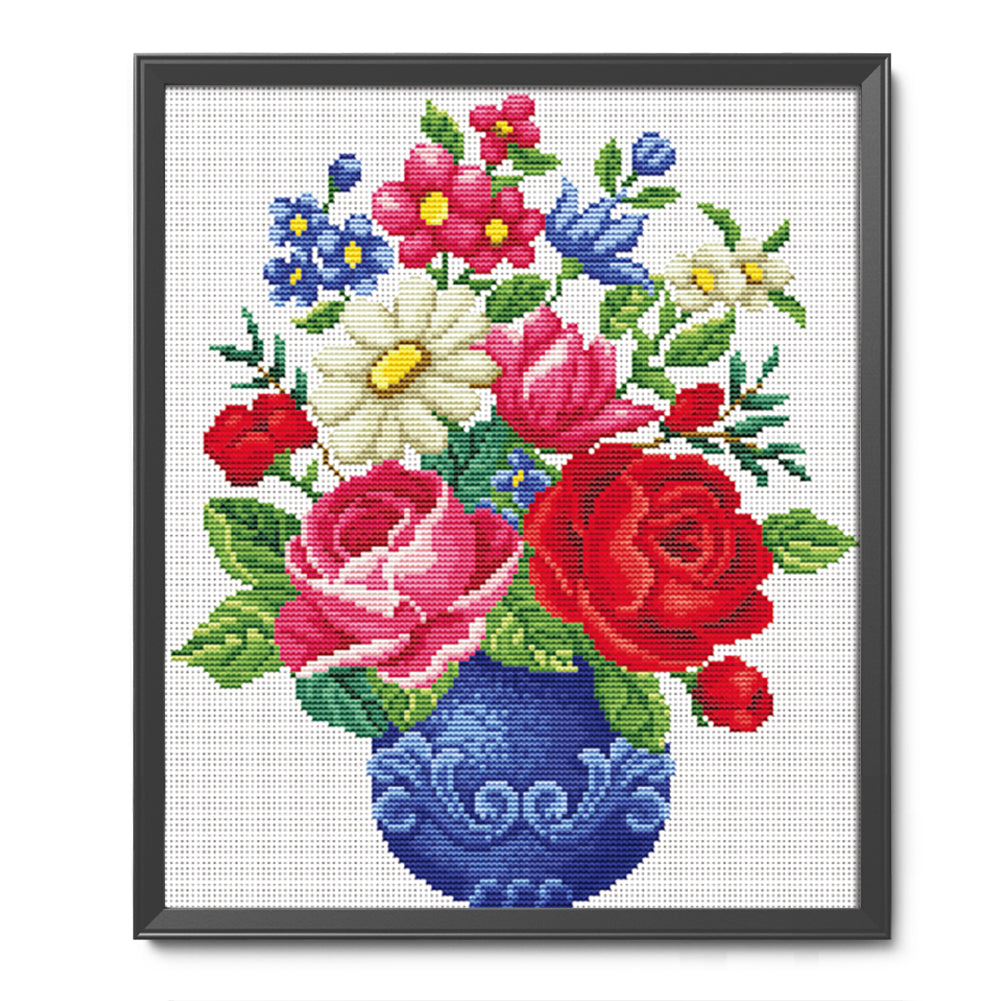 Flowers - 11CT Stamped Cross Stitch 38*43CM