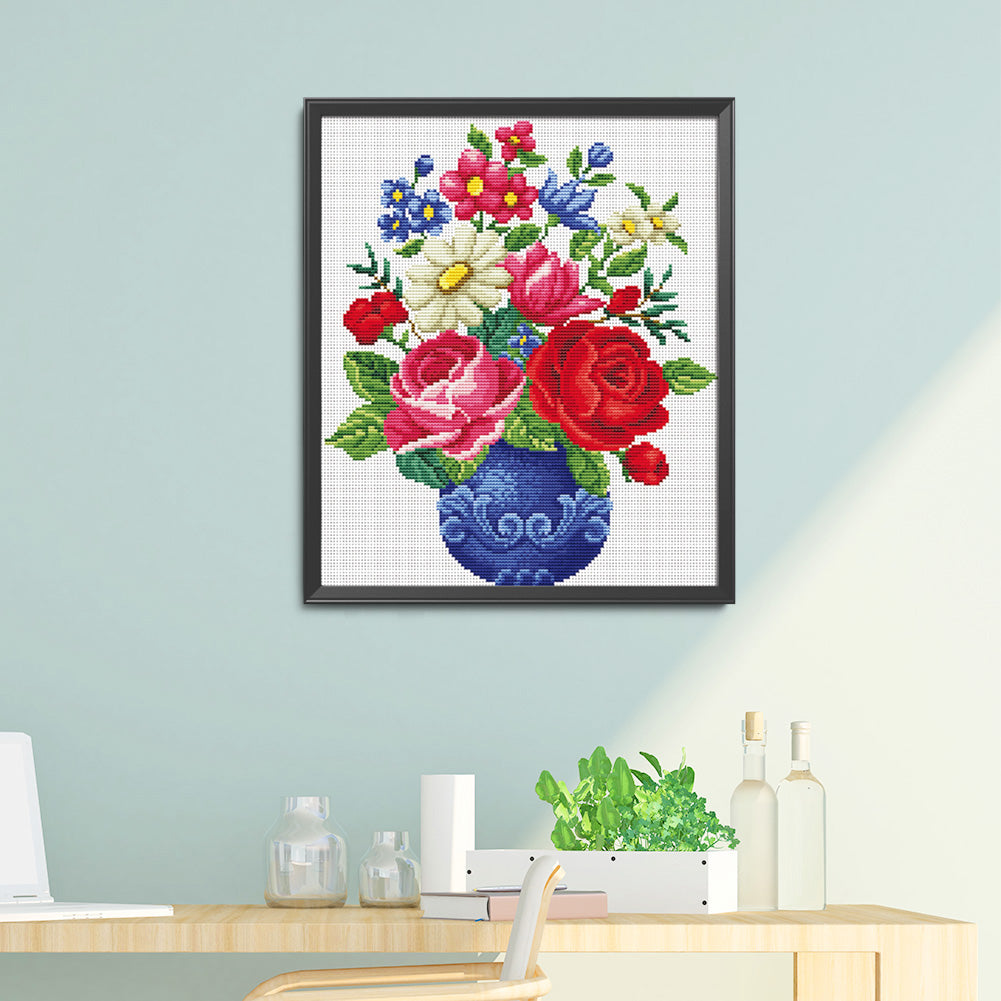 Flowers - 11CT Stamped Cross Stitch 38*43CM