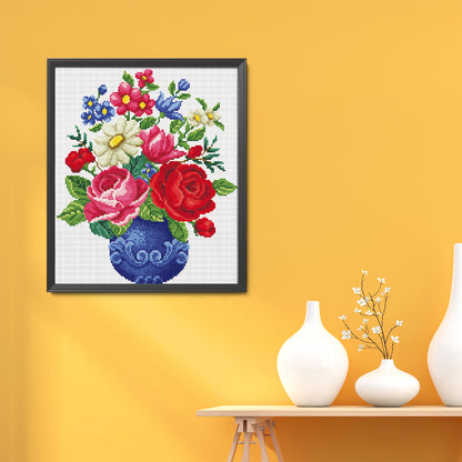 Flowers - 11CT Stamped Cross Stitch 38*43CM