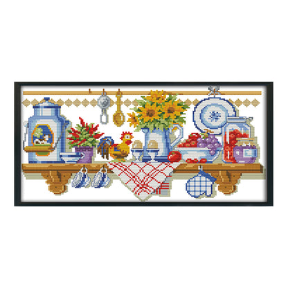 Kitchen - 14CT Stamped Cross Stitch 40*22CM