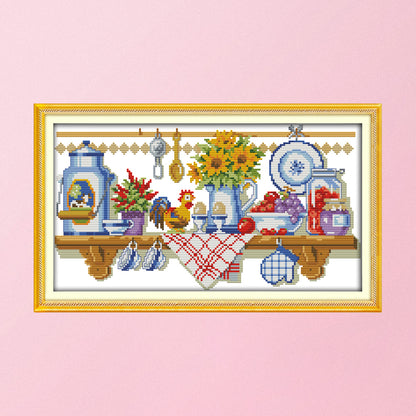 Kitchen - 14CT Stamped Cross Stitch 40*22CM