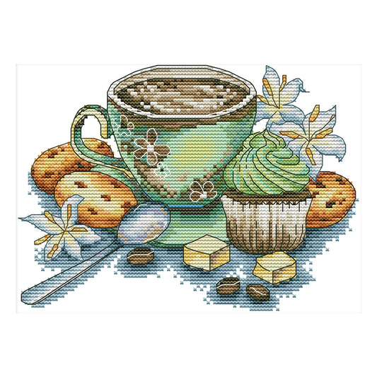 Teacup - 14CT Stamped Cross Stitch 27*19CM