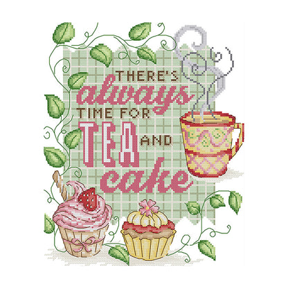 Tea Cake - 14CT Stamped Cross Stitch 30*34CM