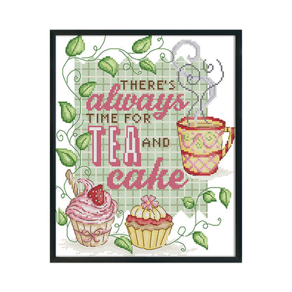 Tea Cake - 14CT Stamped Cross Stitch 30*34CM