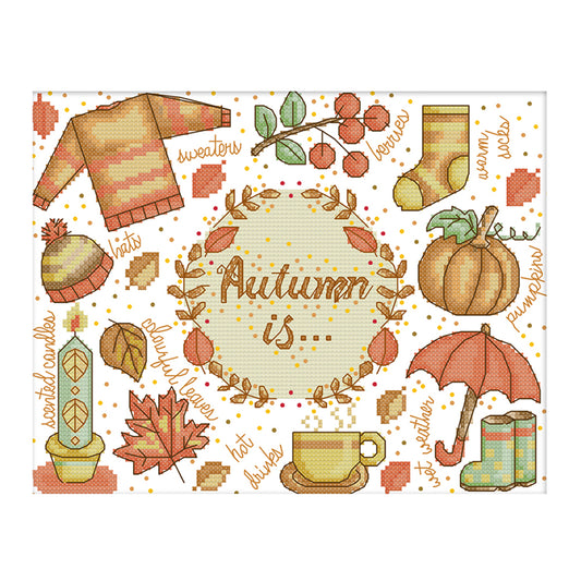 Autumn - 14CT Stamped Cross Stitch 30*23CM