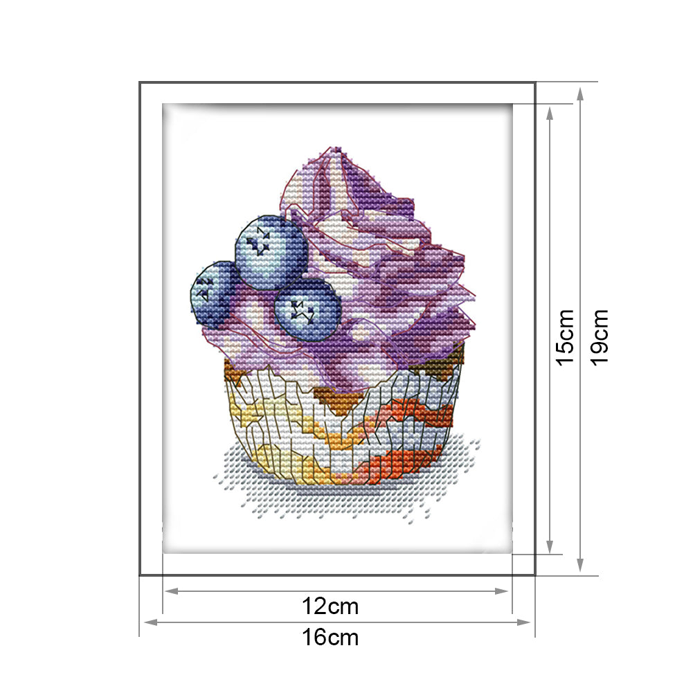 Cake - 14CT Stamped Cross Stitch 16*19CM