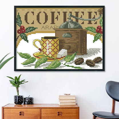 Tea - 14CT Stamped Cross Stitch 25*18CM