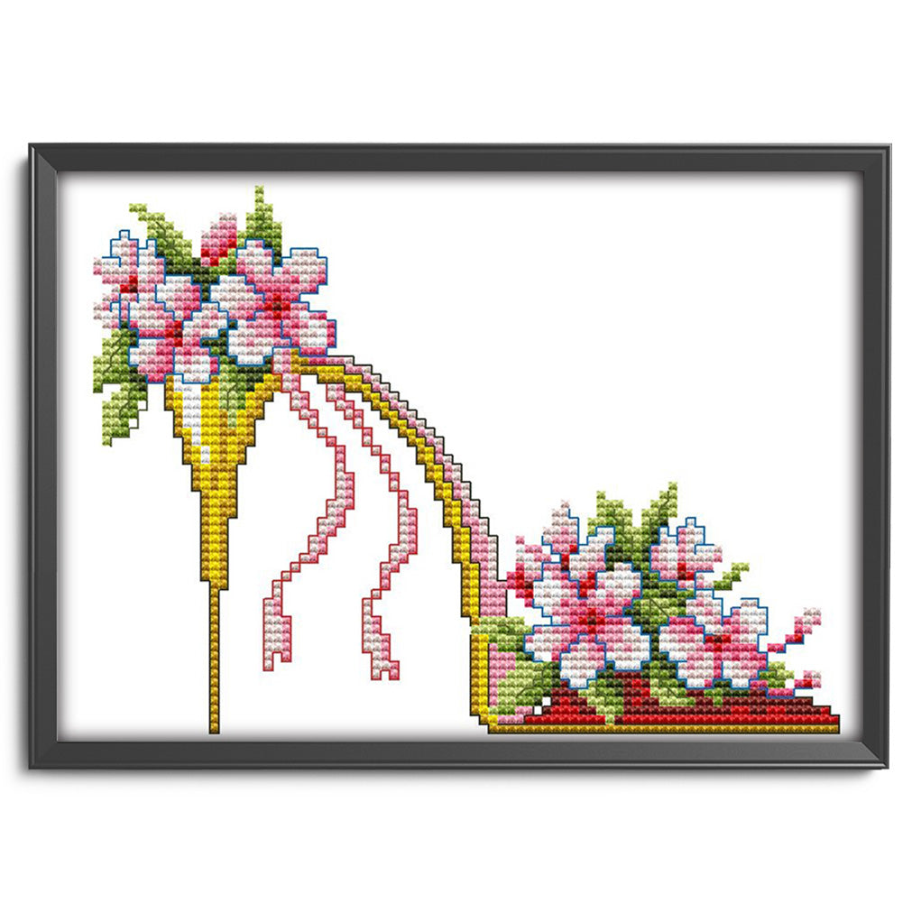 Heels - 14CT Stamped Cross Stitch 21*16CM