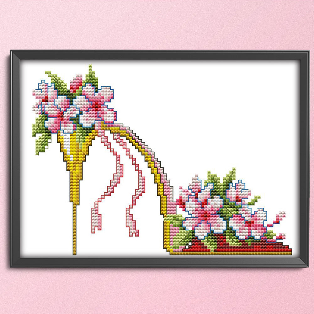 Heels - 14CT Stamped Cross Stitch 21*16CM