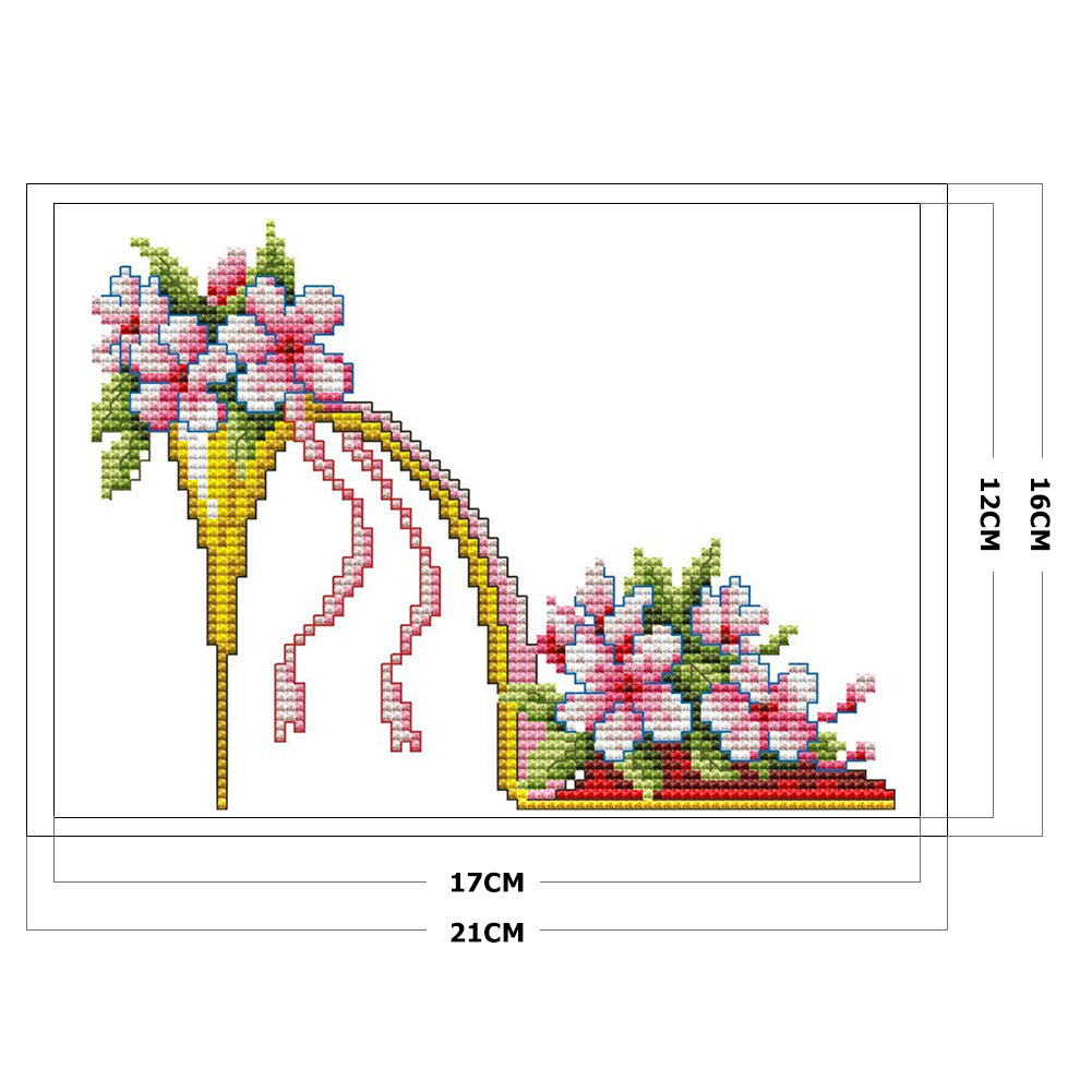 Heels - 14CT Stamped Cross Stitch 21*16CM