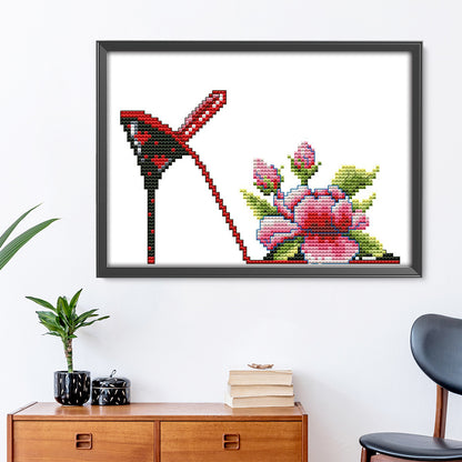 Heels - 14CT Stamped Cross Stitch 21*16CM