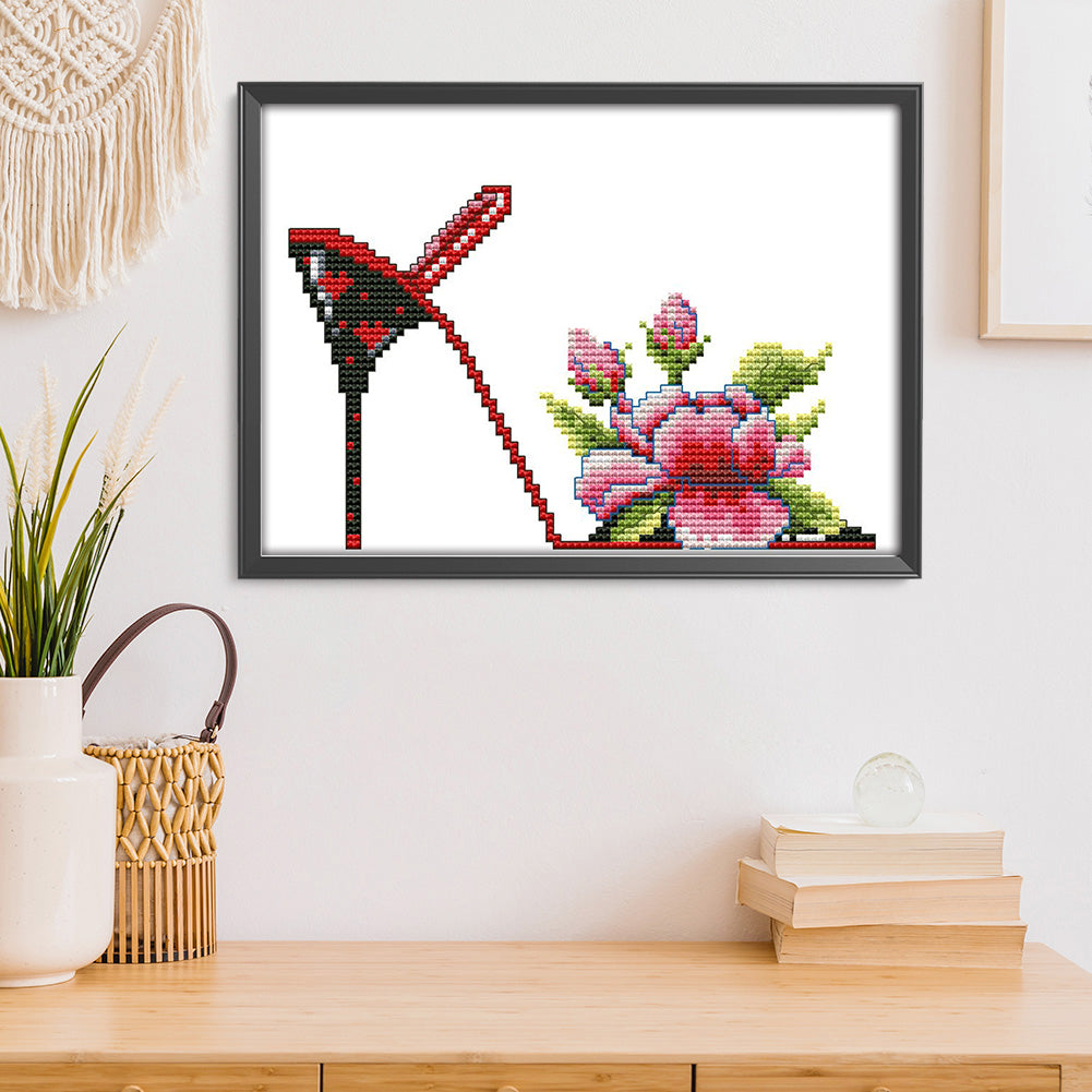 Heels - 14CT Stamped Cross Stitch 21*16CM