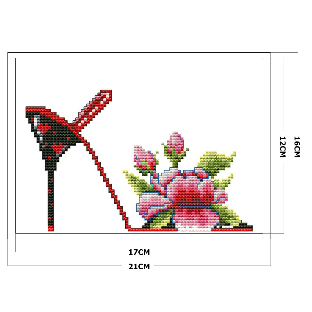 Heels - 14CT Stamped Cross Stitch 21*16CM