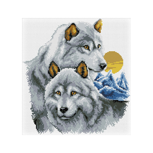 Wolves- 11CT Stamped Cross Stitch 39*42CM